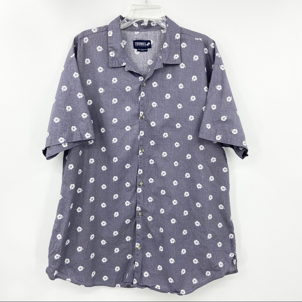 TRUNKS Hibiscus Button Front Short Sleeve Shirt